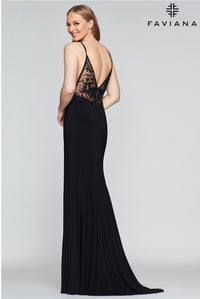 Faviana - Beaded Top Gown