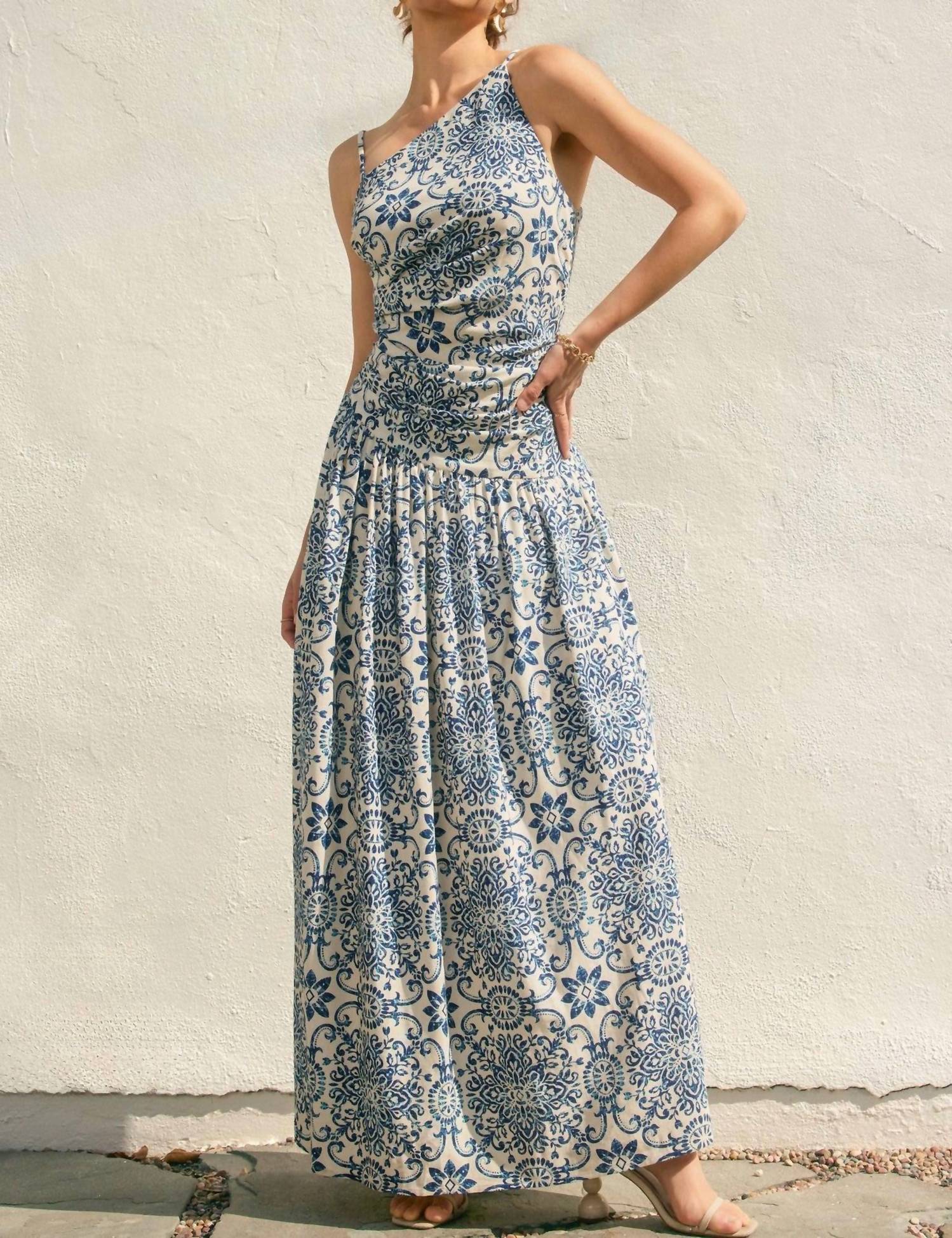 Dress Forum - Summer Capri Drop Waist Ruched Maxi Dress