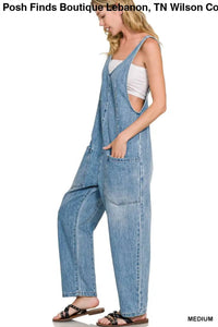 Vanilla Monkey - Women's Denim Adjustable Strap Baggy Jumpsuit