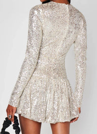 Show Me Your Mumu Zelda Mini Dress in platinum sequins - women's dress - alternate view