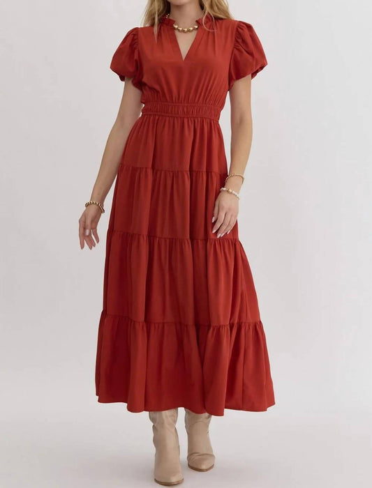 Entro - Puff Sleeve Maxi Dress