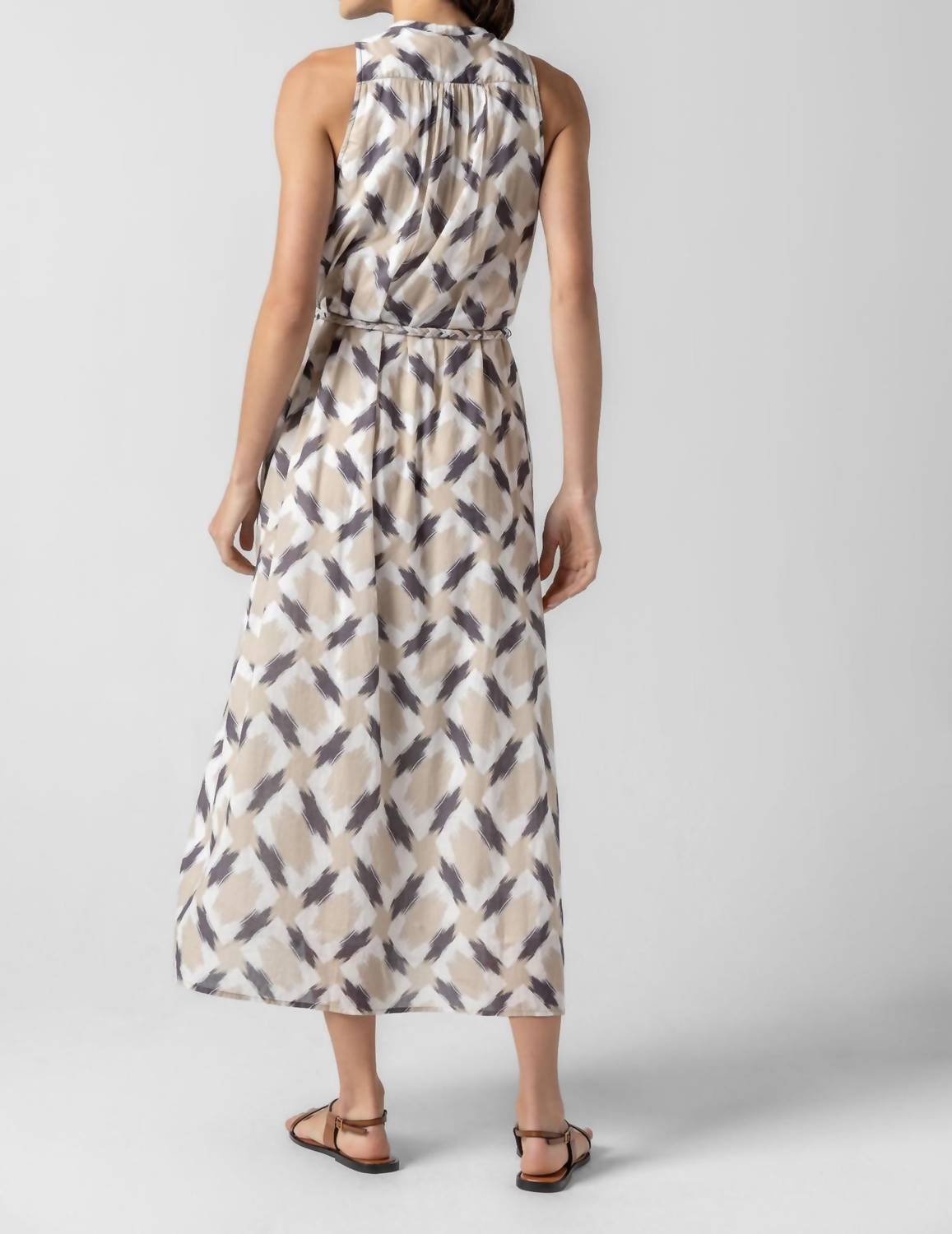 Lilla P - Split Neck Belted Maxi Dress