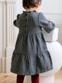 Colored Organics - Kid's Neela Flannel Ruffle Long Sleeve Dress