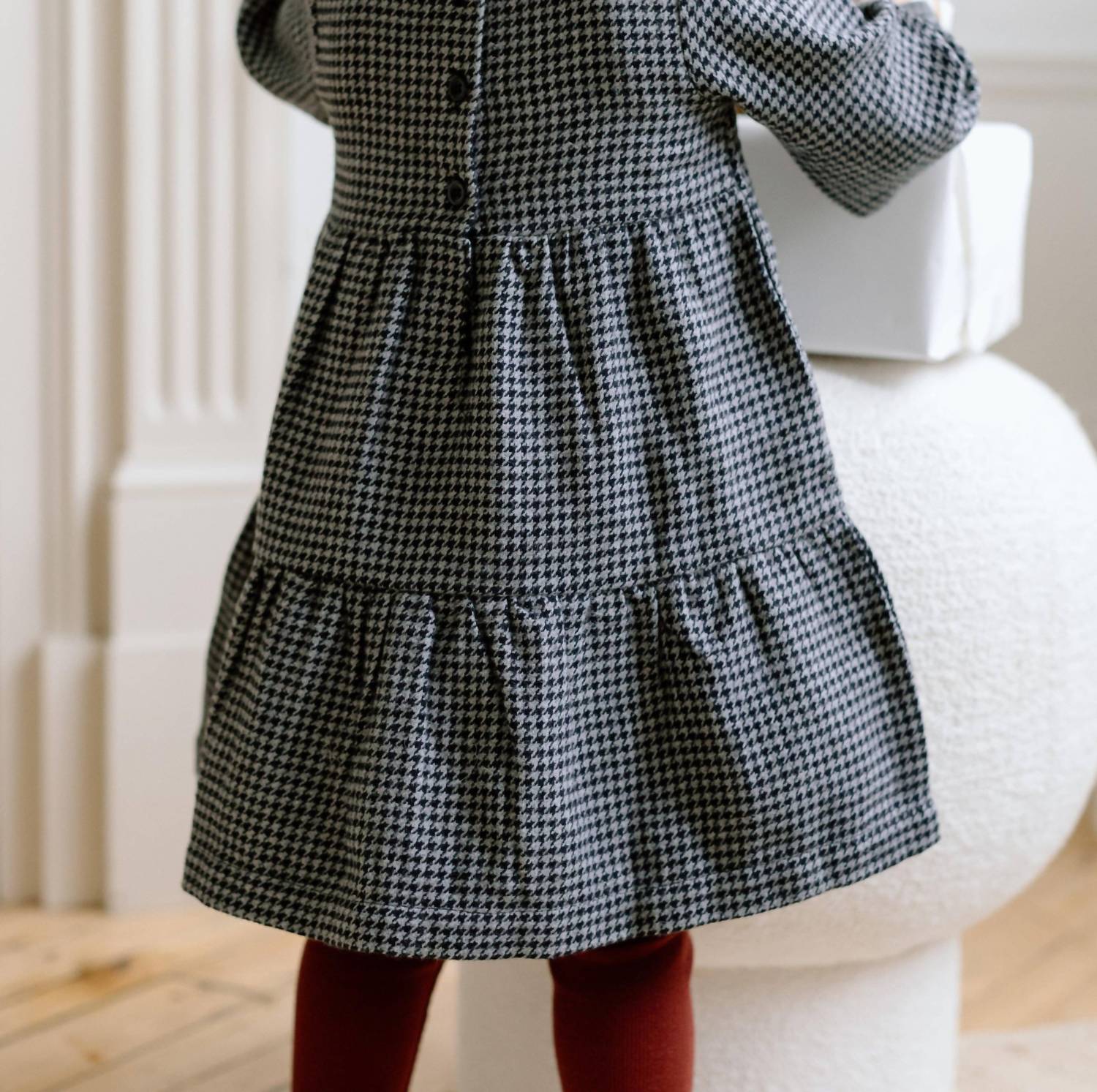 Colored Organics - Kid's Neela Flannel Ruffle Long Sleeve Dress