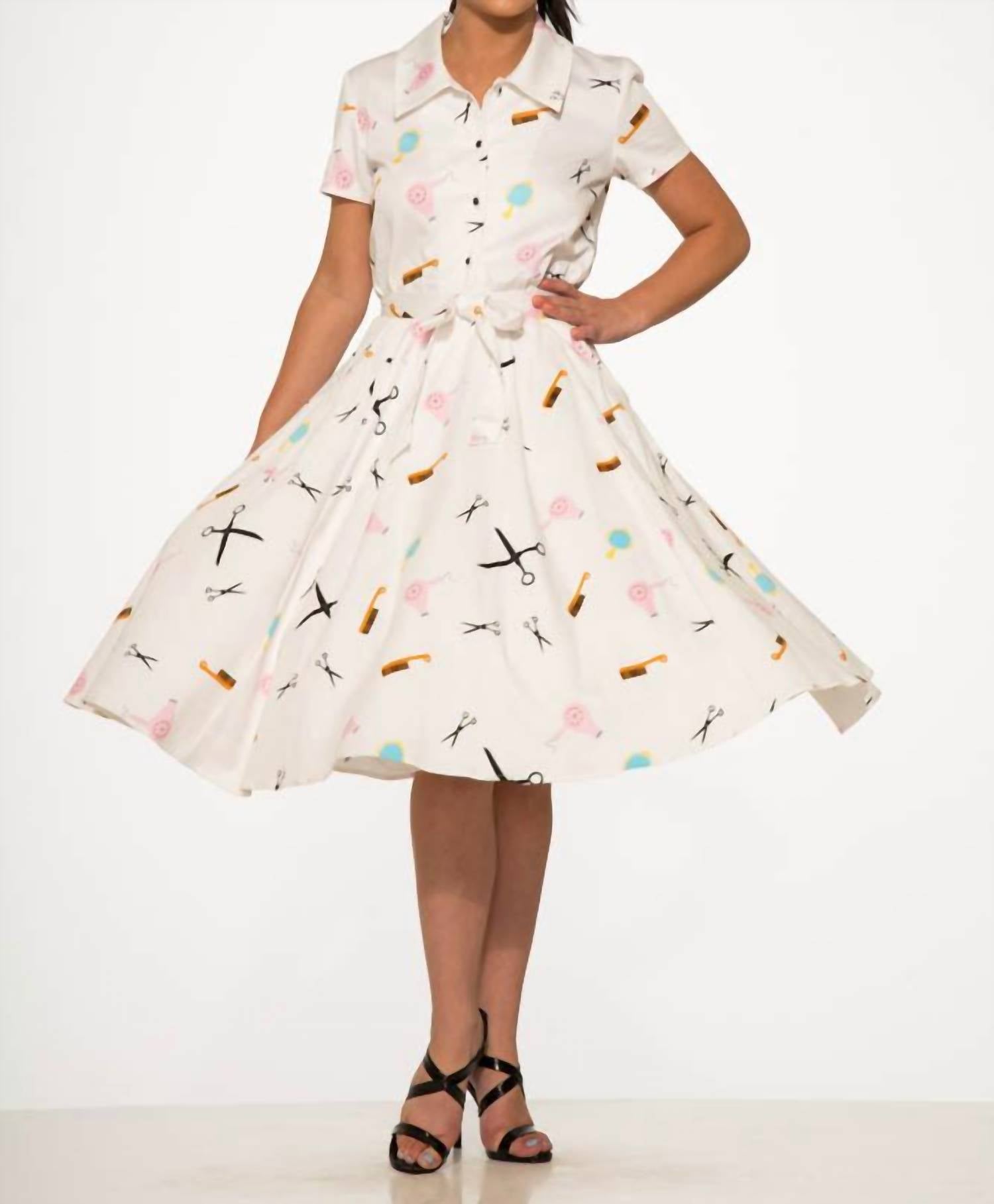 Orchid Bloom - Beauty Salon Top And Swing Skirt