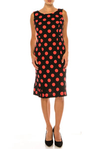 Maya Brooke - Polka Dot Pleated Hem Jacket Dress