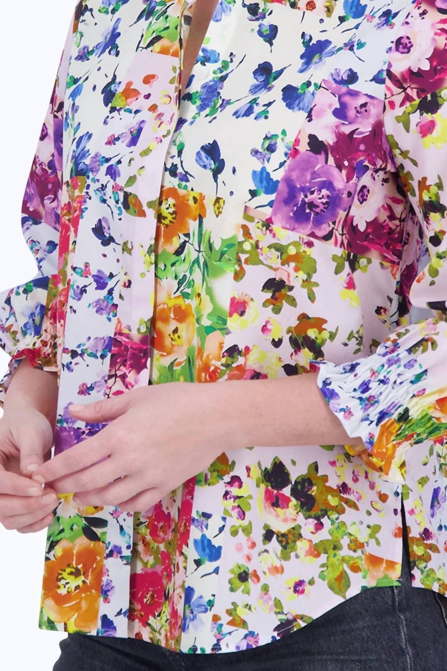 Foxcroft - Olivia 3/4 Sleeve Floral Top