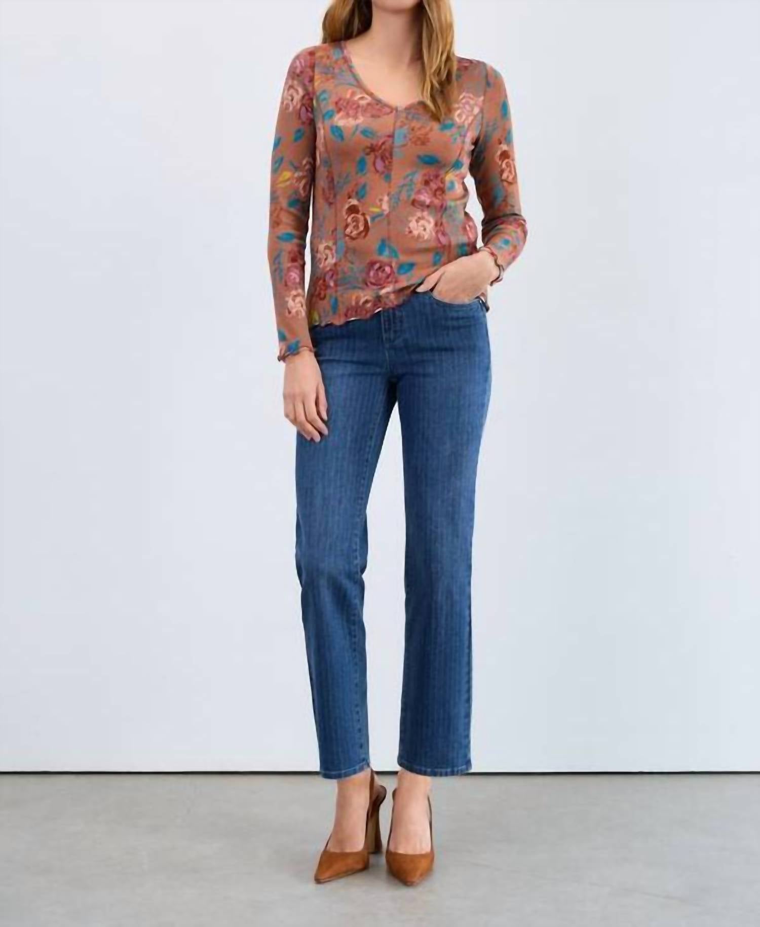 Fdj - Olivia pinstripe straight ankle Jean