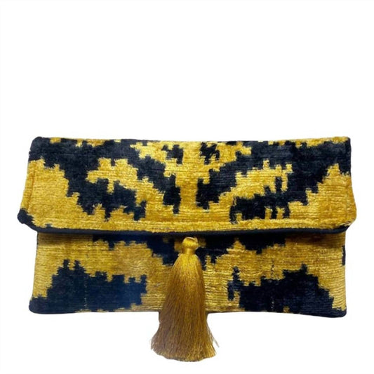 Ayca - Women's Silk Velvet Ikat Clutch