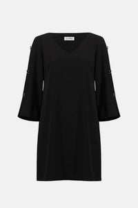 Joseph Ribkoff - Trapeze Mini Dress With Trimmed Slit Sleeves