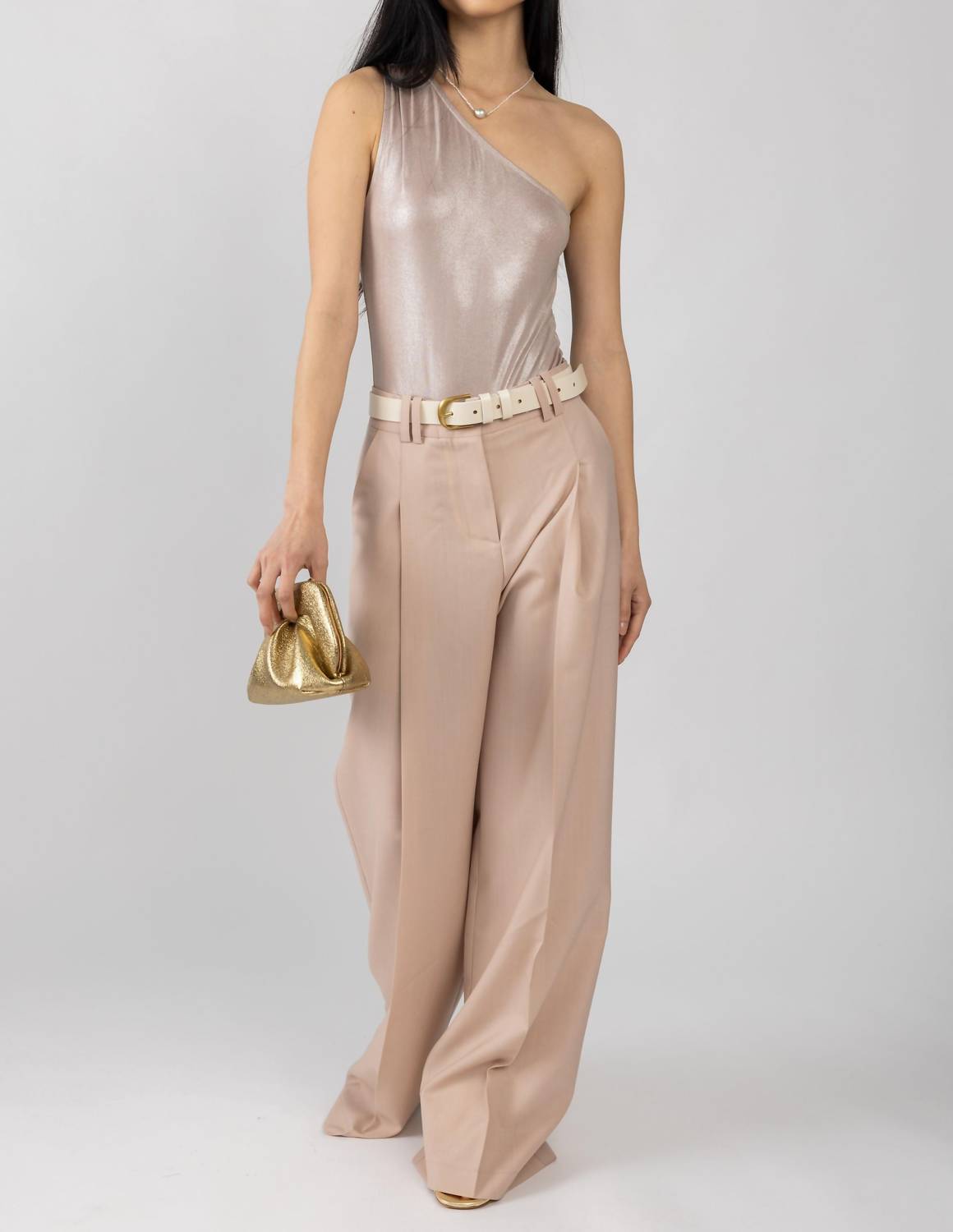 L'Agence - Sheridan Metallic One Shoulder Bodysuit
