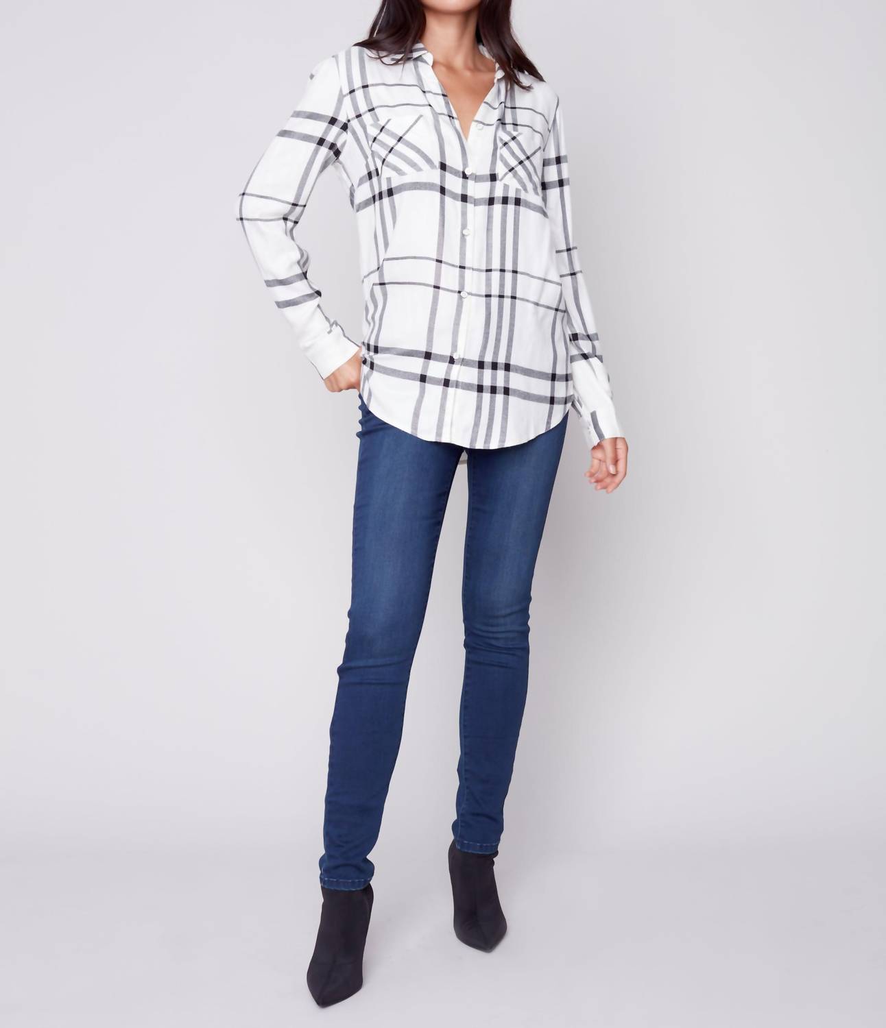 Charlie B - Button Up Plaid Shirt