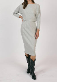 Sage The Label - Take A Walk Ribbed Knit Top And Dress Set