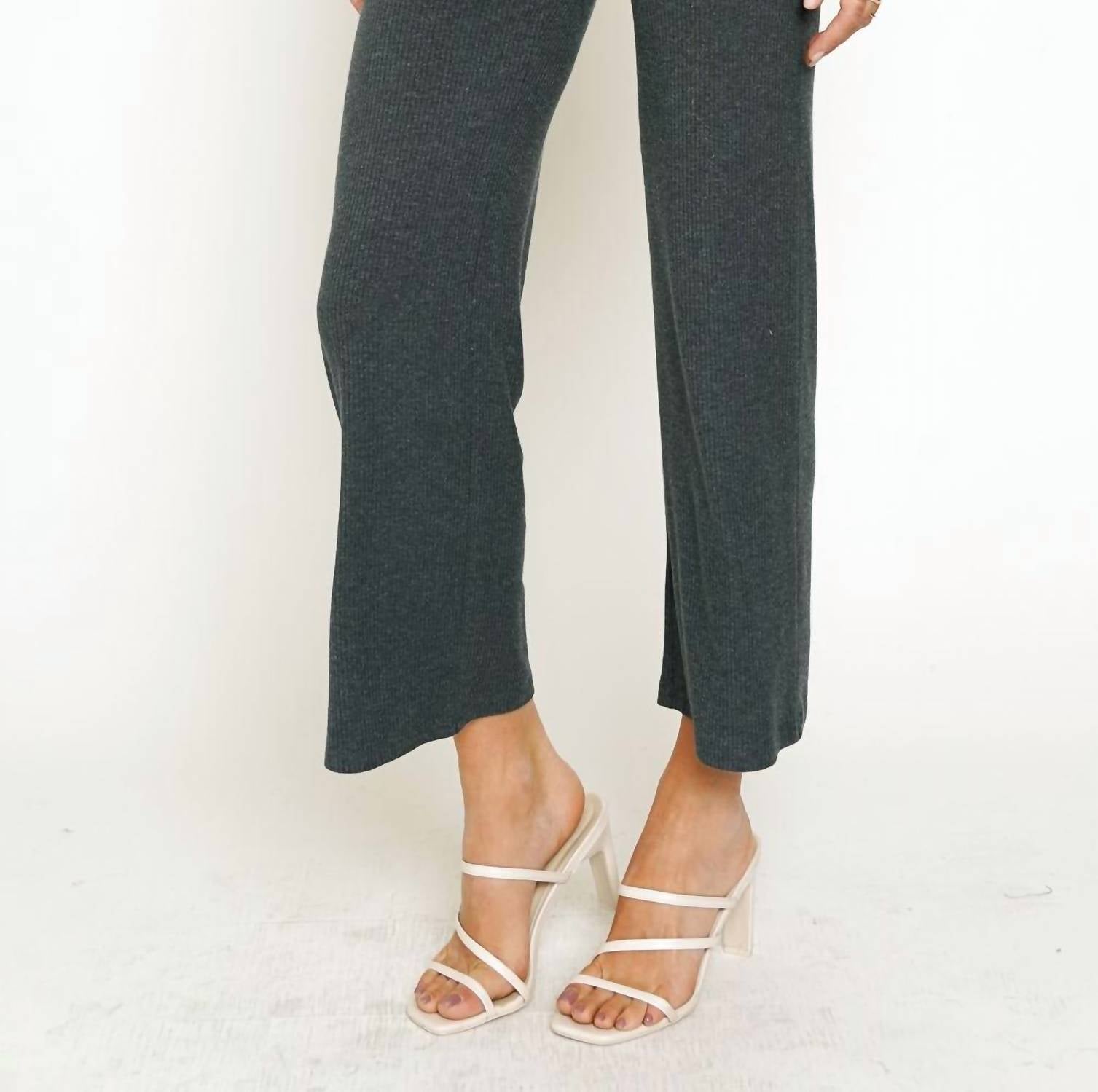 Mystree - High Waist Rib Pants