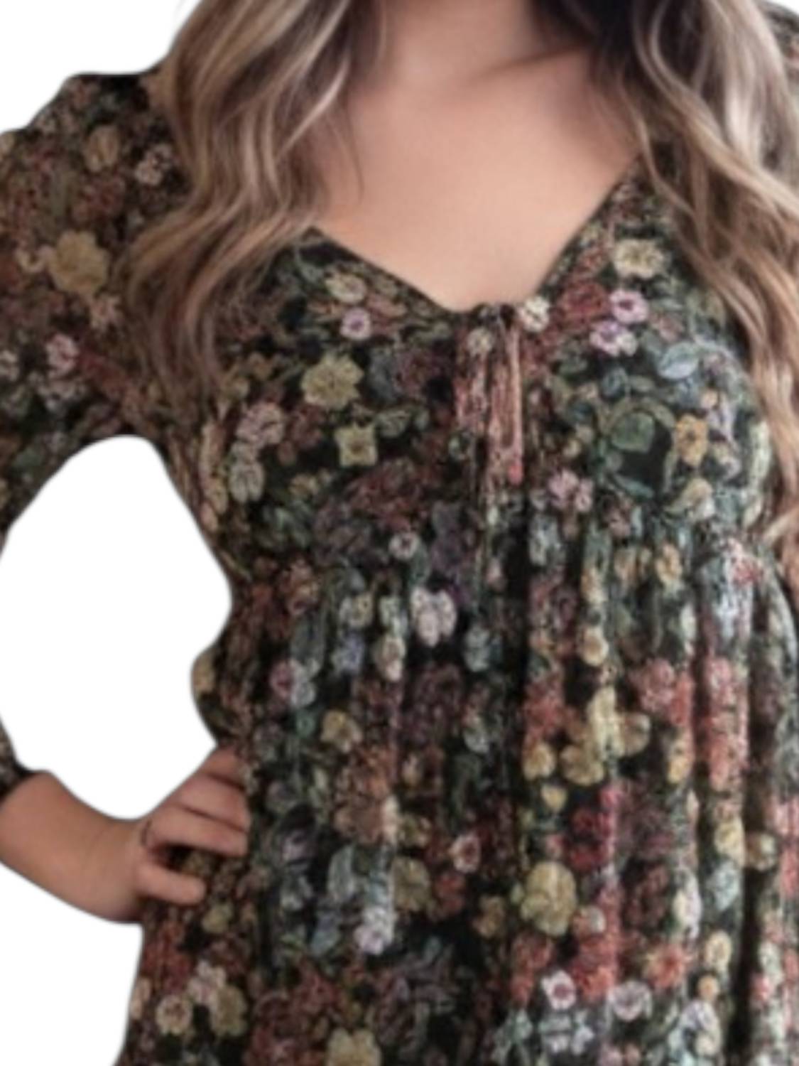 Peach Love - Floral Mini Dress