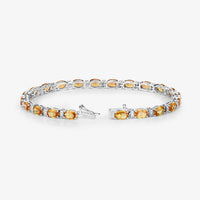 Diana M Jewels Women's Oval Natural Sapphire Bracelet (12.33 Ct) - Grand in 14k white gold - women's jewelry - detail view