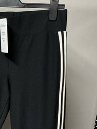 Frank Lyman Women's Stripe Pull On Pant in black - women's pants - detail view