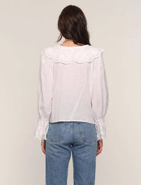 heartloom Dolly Long Sleeve Top in eggshell - women's long sleeve top - detail view