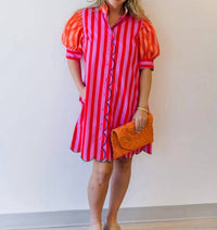 Karlie - Women's Wylie Stripe Ruffle Dress