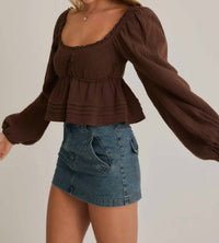 Le Lis - Smocked Long Sleeve Top