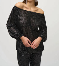 Joseph Ribkoff - Sequin Puff Top