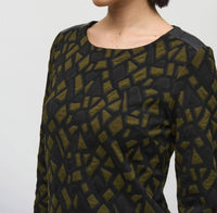 Joseph Ribkoff - Geometric Jacquard Shift Midi Dress