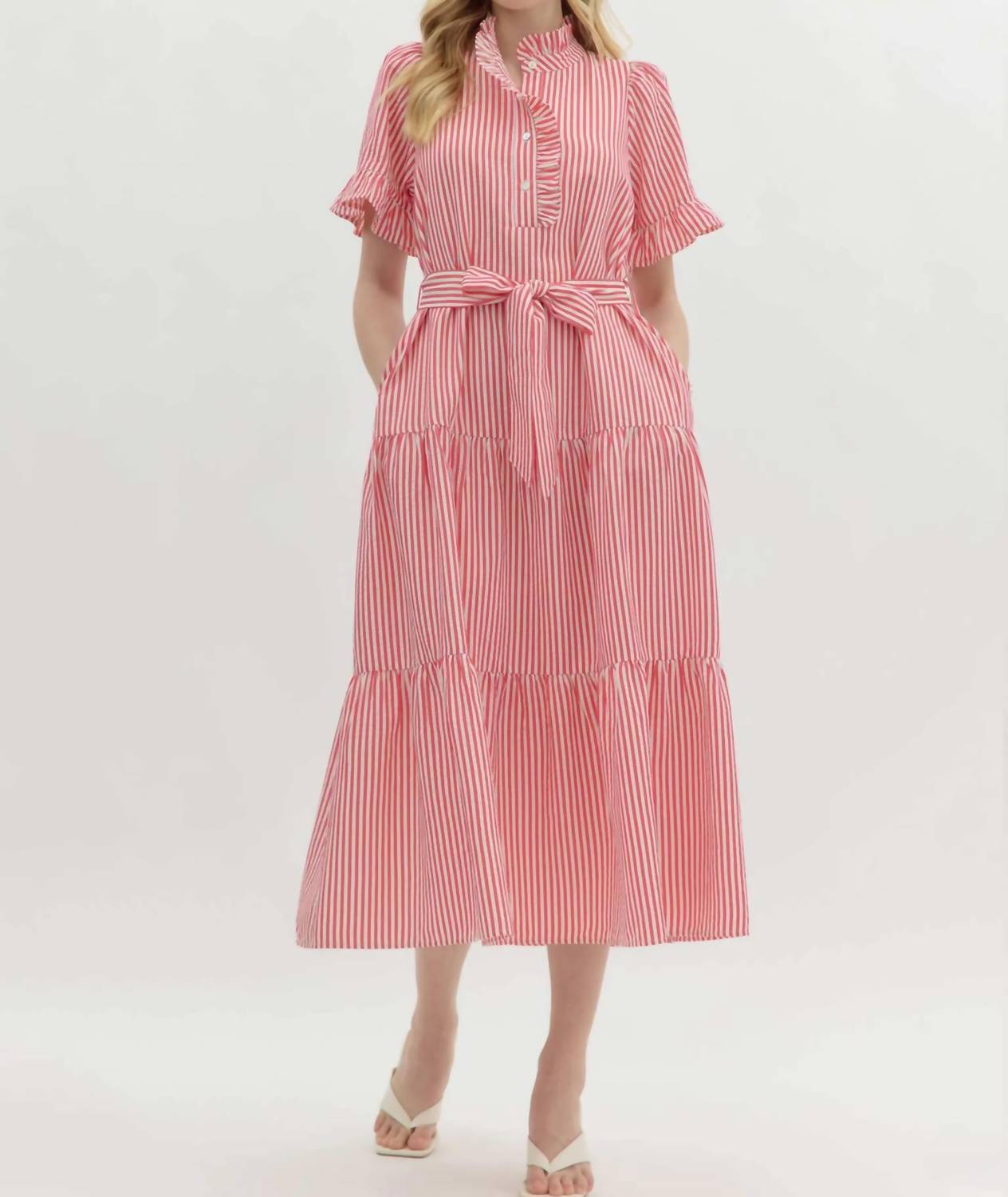 Entro - Tiered Skirt Midi Dress
