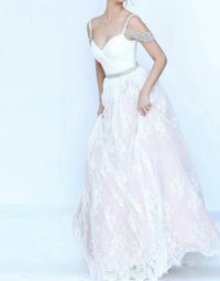 Sherri Hill Lace Ball Gown in ivory - women's dress