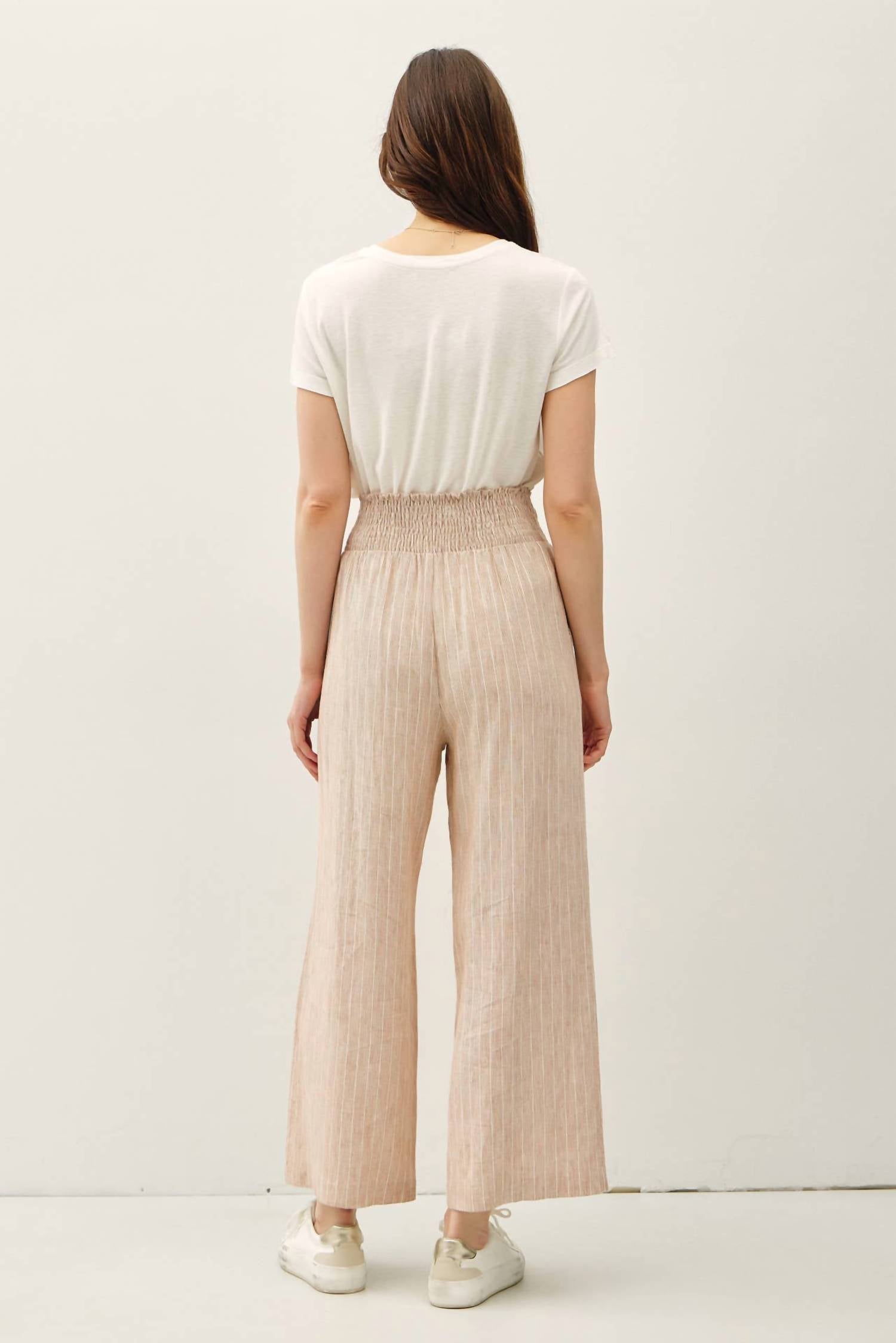 Be Cool - Striped Linen Blend Wide Leg Pants
