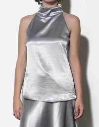 Greylin - Addison Cowl Funnel Neck Halter Top