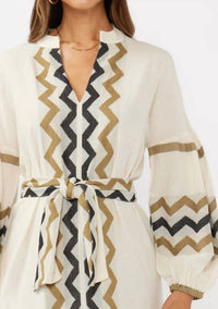 Lovestitch - Mona Jacquard Zigzag Maxi Dress