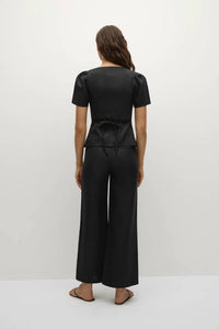 FAITHFULL THE BRAND Wide Leg Jean Pant in black - women's pants - detail view