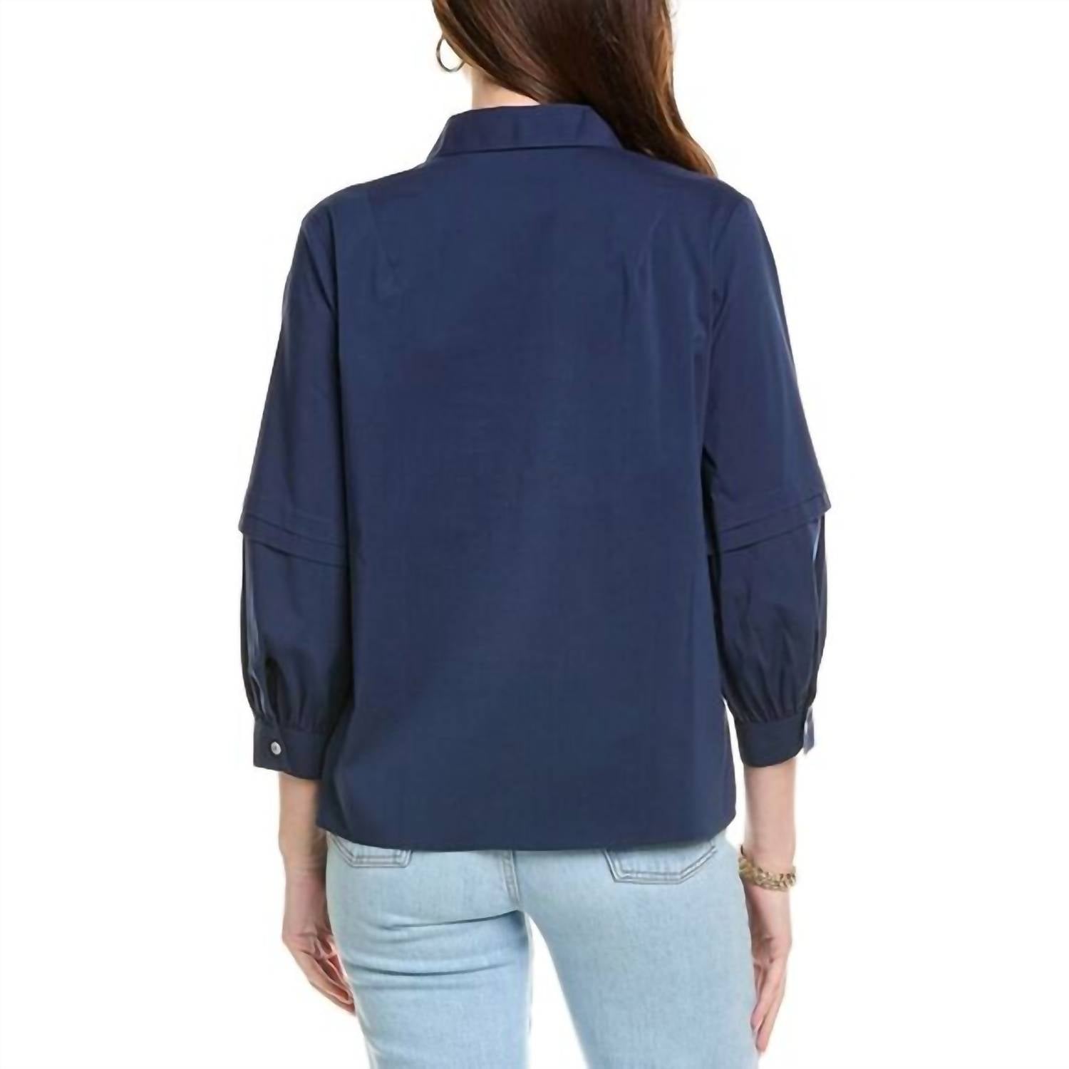 Foxcroft - FRANKIE STRETCH NO IRON POPOVER TOP