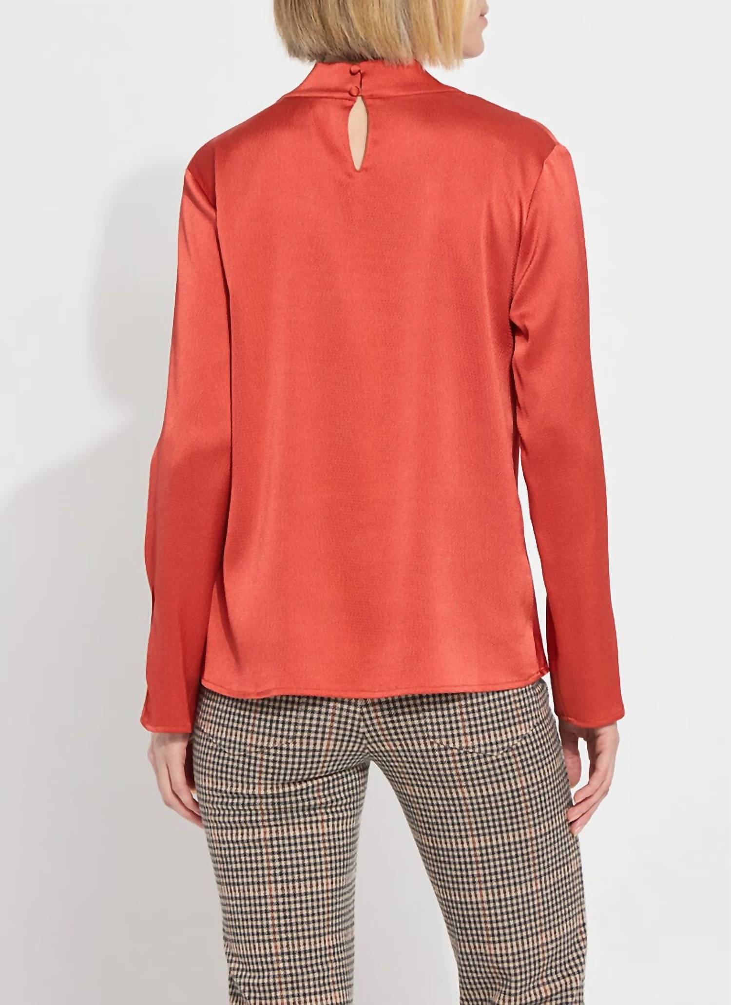 Lysse - Hammered Satin High Cowl Neck Blouse