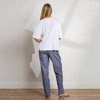 The Sleep Code - Unisex Striped Cotton Boyfriend Pant