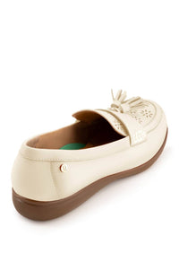 Andrea Women's Tassel Detail Loafer in beige - women's flats - detail view
