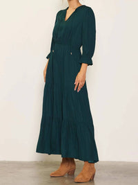 Skies Are Blue - Long Sleeve Ruffle Maxi Dress