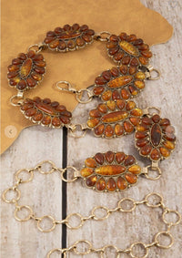Fame Accessories - Women's Amber Sunset Concho Belt