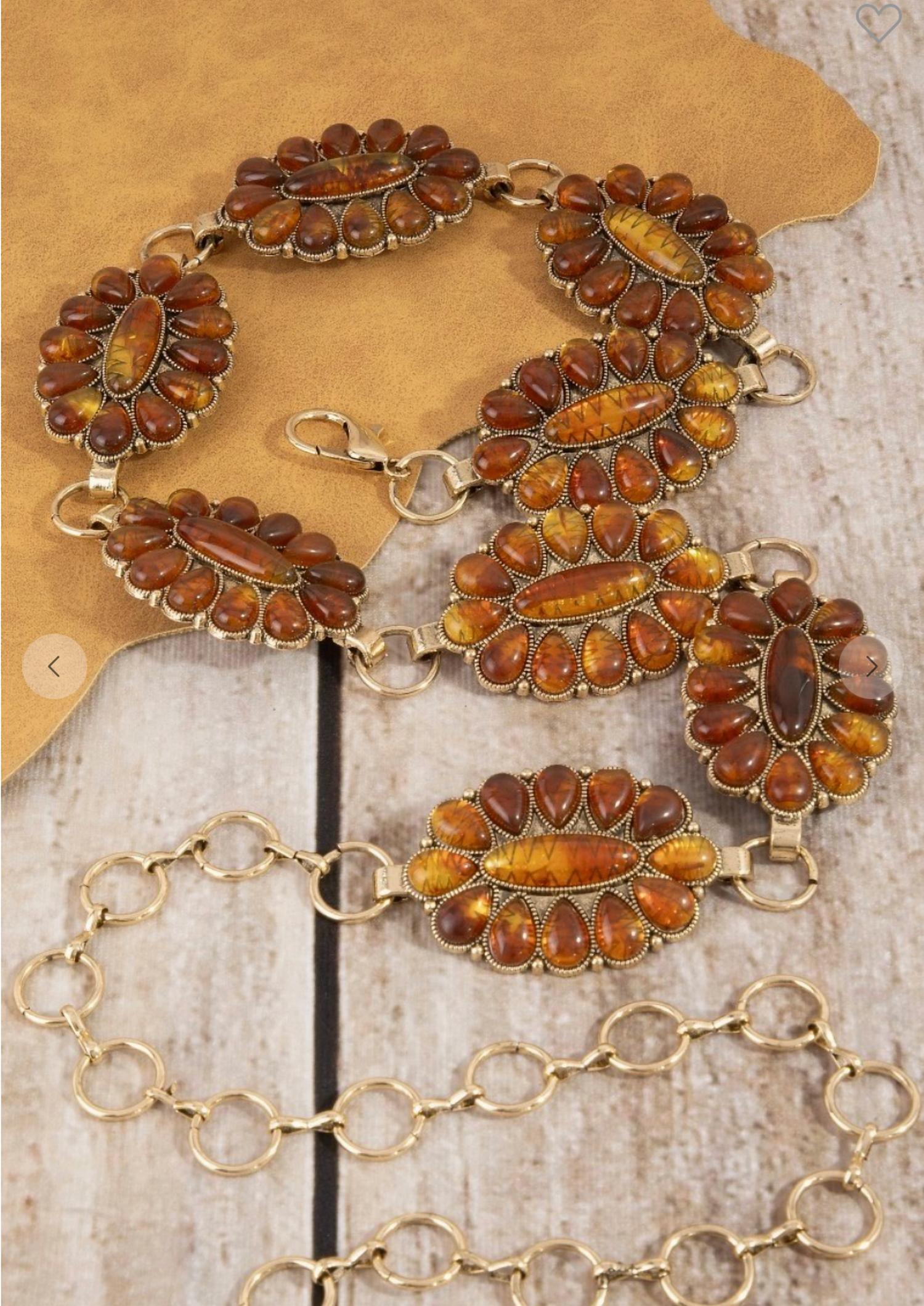 Fame Accessories - Women's Amber Sunset Concho Belt