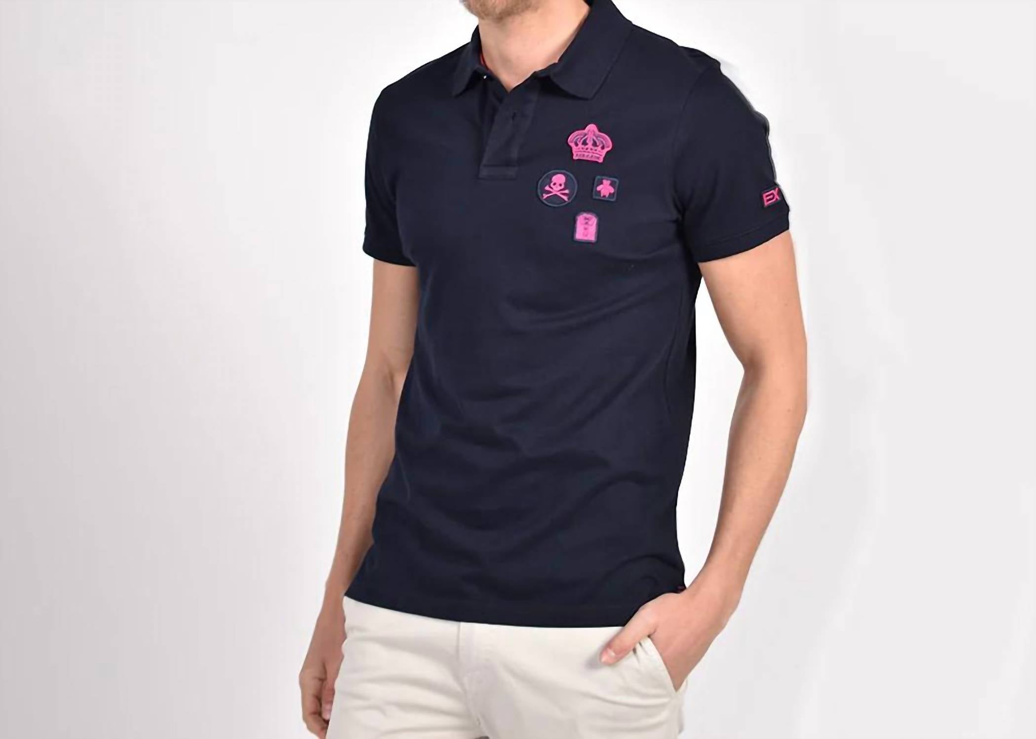 Eight X - Multi Fuchsia Patch Polo