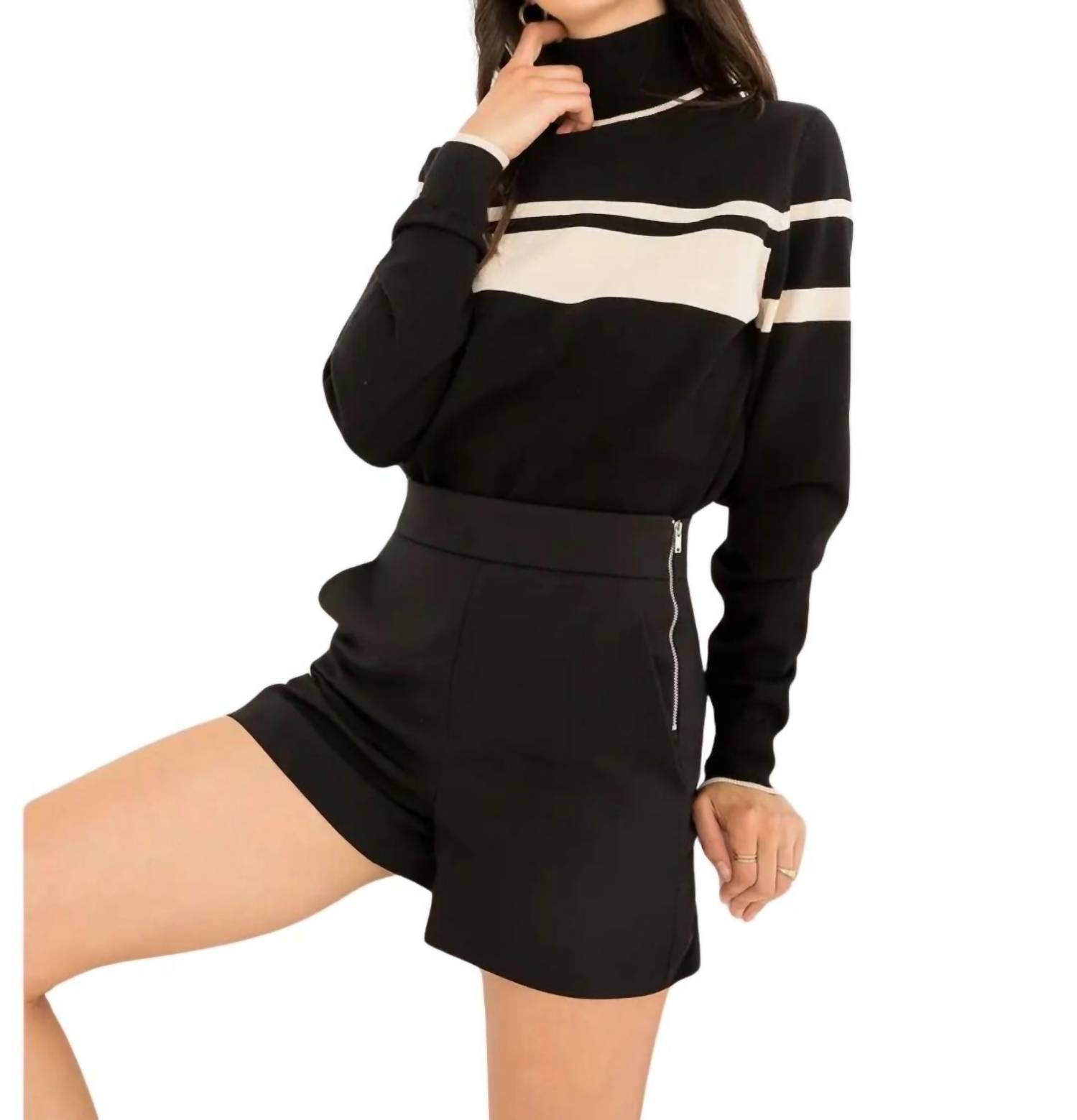 Thml - Chelsea Striped Mock Neck Sweater