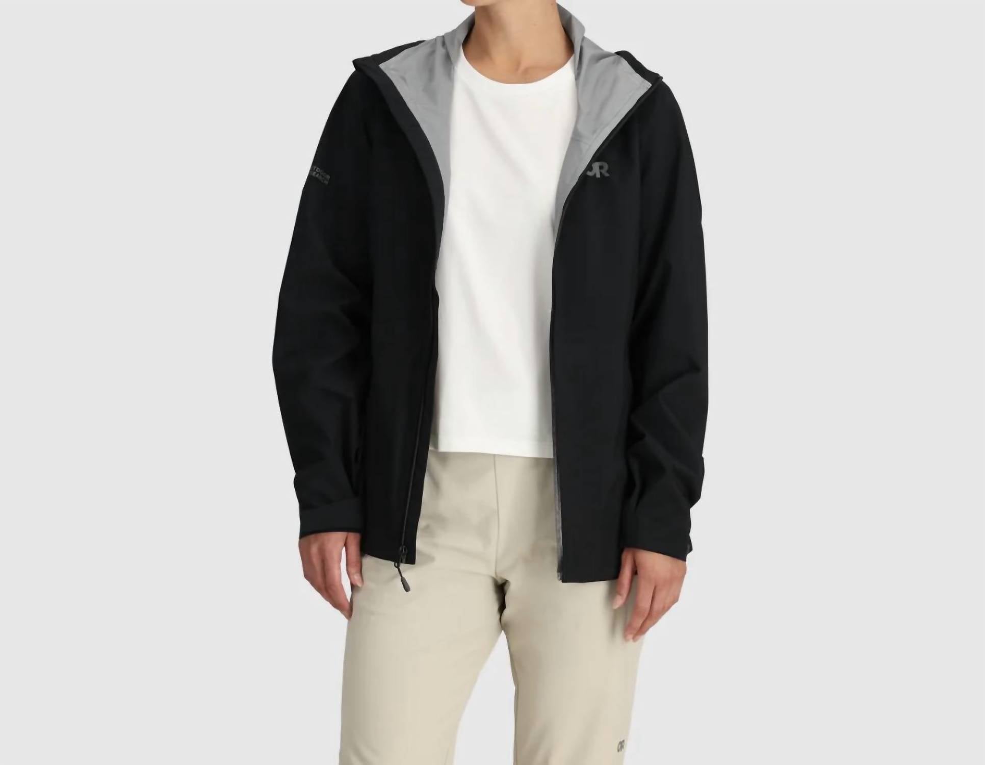 OUTDOOR RESEARCH Women's Strato Burst Rain Jacket in black - women's top - alternate view