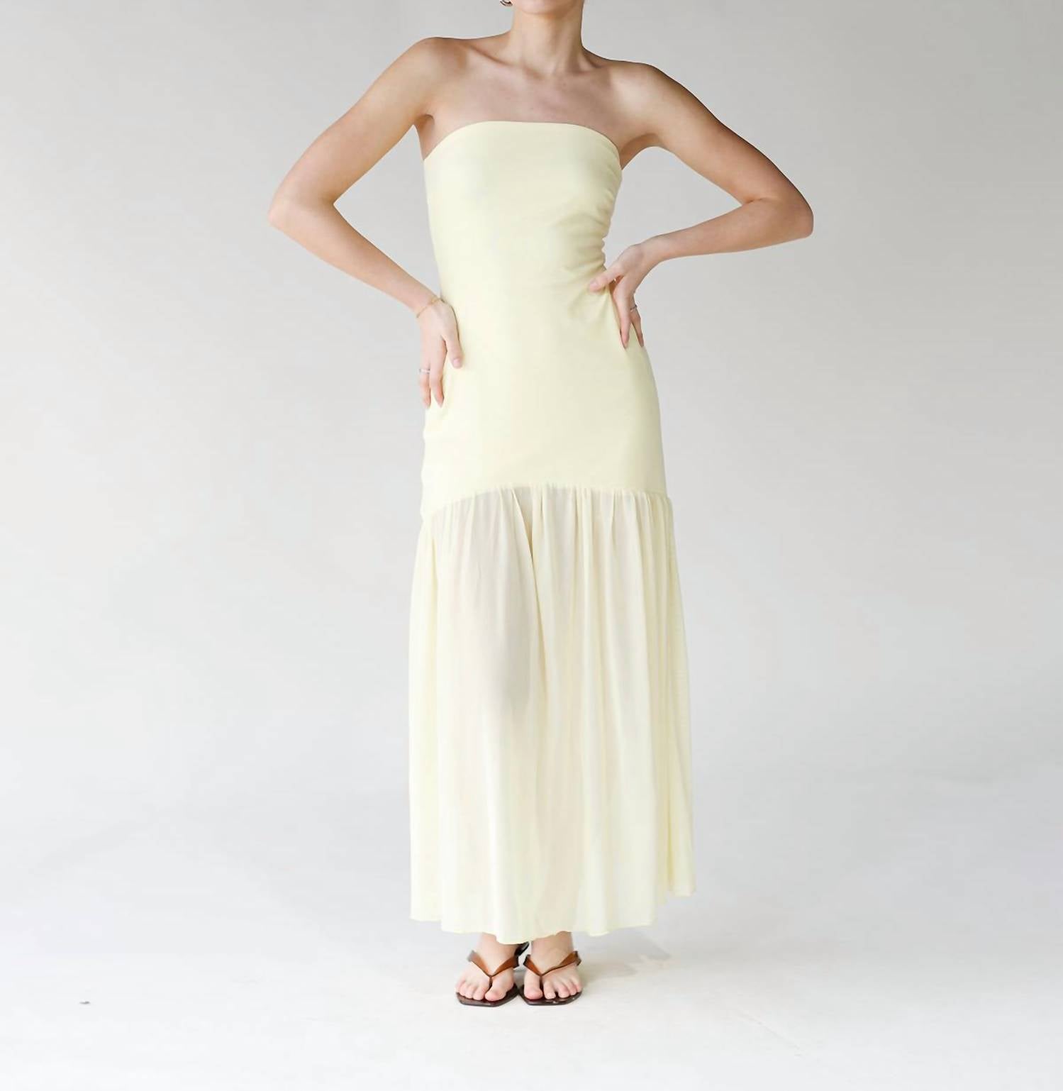 One And Only Collective - Buttercup Breeze Strapless Maxi Dress