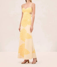 ALEXIS Rayana Fitted Midi Dress in yellow - women's dress
