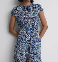 Reiss - Livia Printed Cut Out Back Midi Dress