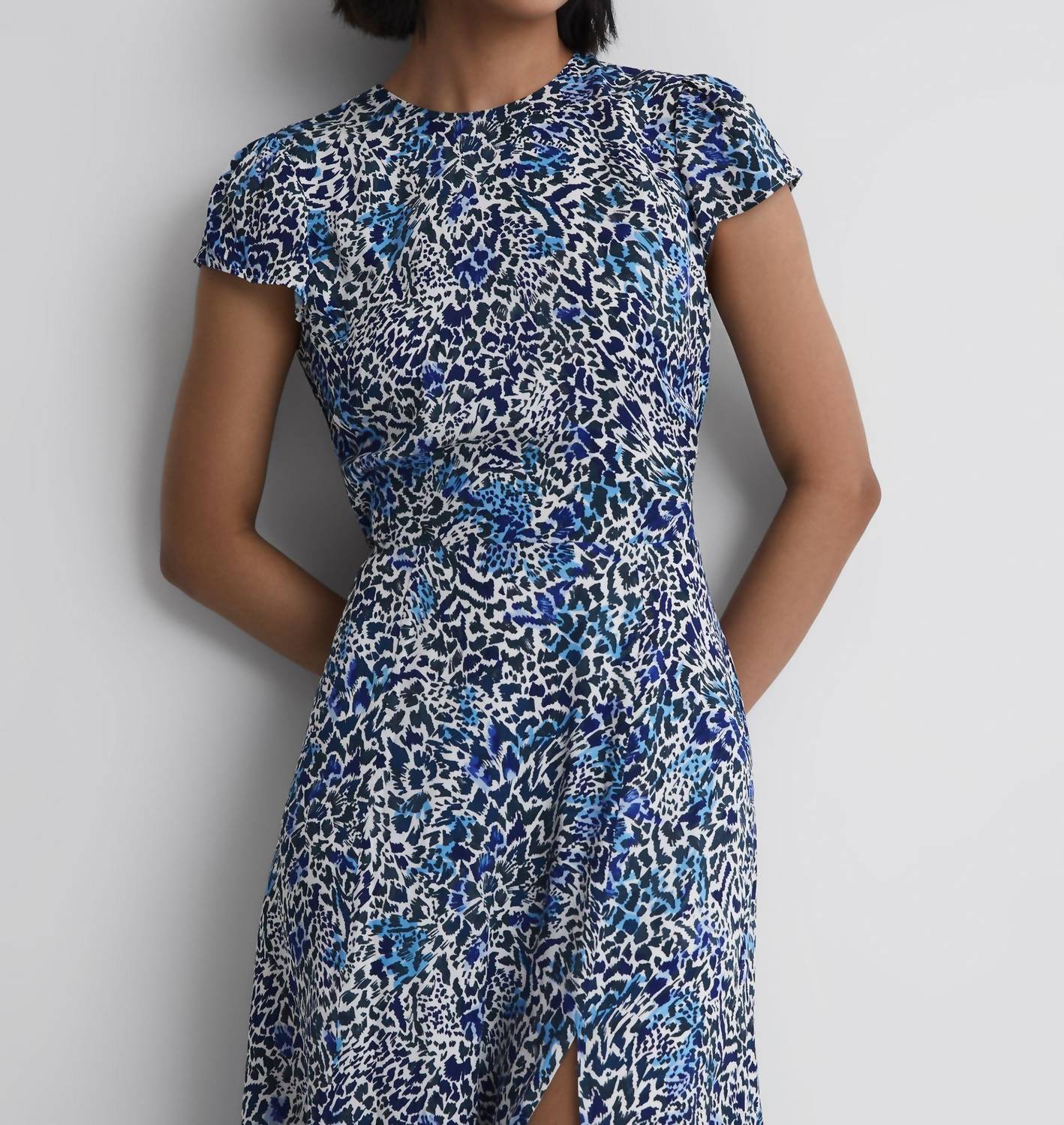 Reiss - Livia Printed Cut Out Back Midi Dress