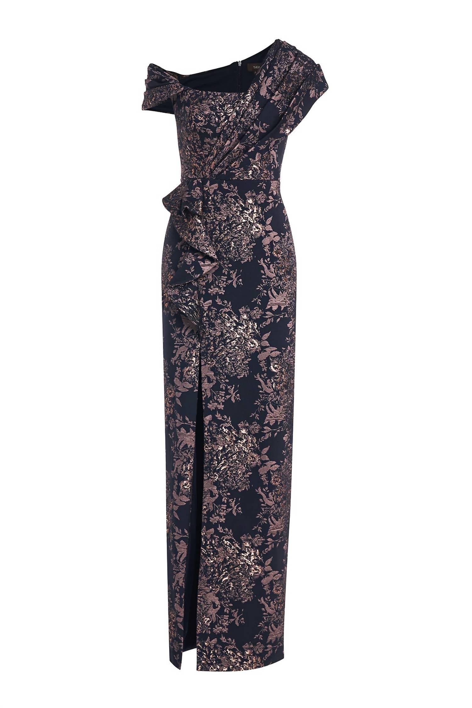Theia - Amaris Jacquard Column Gown