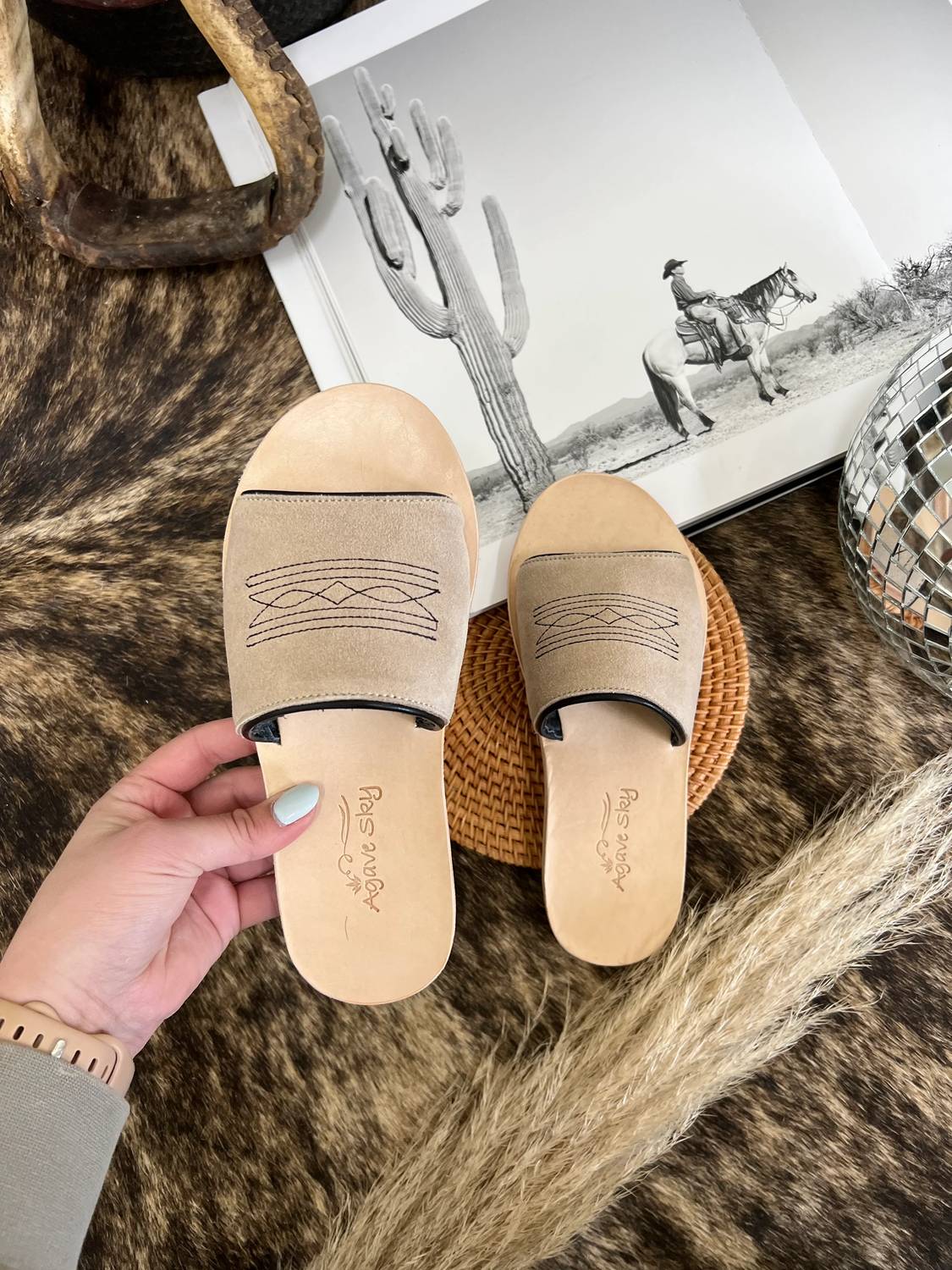 Agave Sky - Women's Nadia Suede Out Sandals
