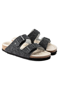 BIRKENSTOCK Unisex Arizona Rivet Wool Felt Narrow Sandals in doubleface gray - women's sandal - alternate view