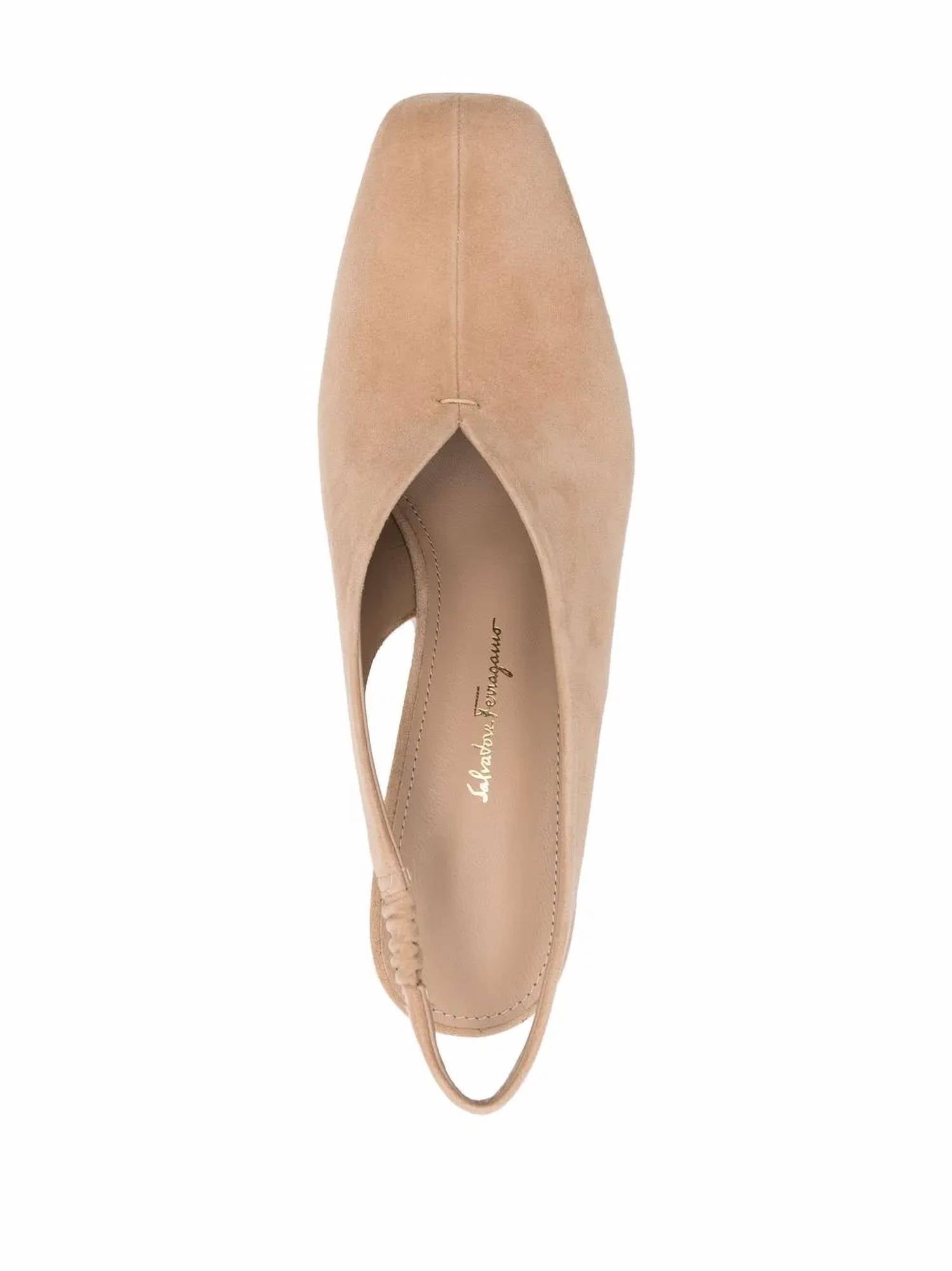 Salvatore Ferragamo Women's F-heel 100mm Slingback Pumps in beige - women's heels - view 203